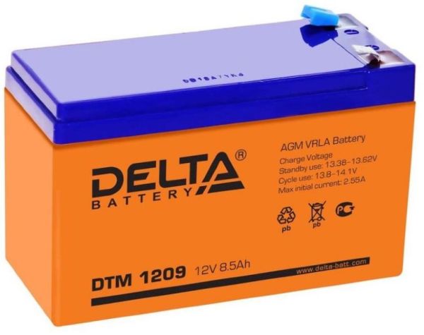 Аккумулятор для ИБП Delta Battery DTM 1209 8,5А/ч-12V- EN2 зажим (FASTON) - 151x65x101