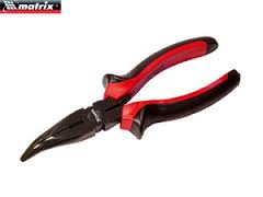 Длинногубцы Matrix Black Nickel, 160 мм, изогнутые, двухкомпонентные рукоятки