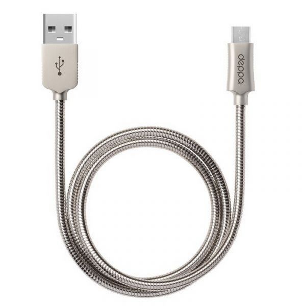 Кабель Deppa 72273 USB - micro USB стальной 1,2 м