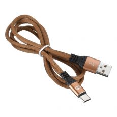 Кабель Digma TYPE-C-1.2M-BRAIDED-BR USB (m)-USB Type-C (m) коричневый 1,2м