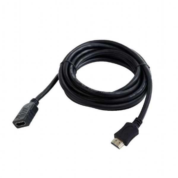 Кабель Gembird HDMI (19M/19F) 1.8 м (пакет) v2.0, удлинитель, экранированный, позолоченные контакты (CC-HDMI4X-6) черный 1,8м