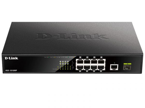 Коммутатор D-link DGS-1010MP/A1A 10x10/100/1000 Мбит/сек, неуправляемый