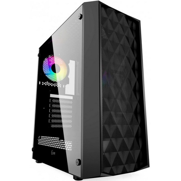 Корпус PowerCase Diamond Mesh LED Midi-Tower черный CMDM-L1