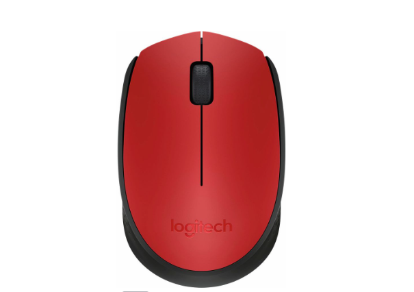 Мышь Logitech M171 оптическая, беспроводная, USB, красный/черный [910-004645]